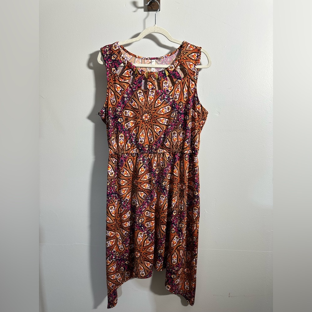 NY Collection Women’s XL Sleeveless Vibrant Sharkbite Hem Dress | SKU 0046